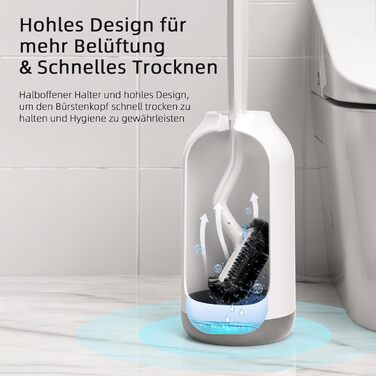 Набір щіток для туалету та тримачів Щітка для туалету щітка для туалету глибокого очищення з очищувачем обода - Гнучкий тримач щіт