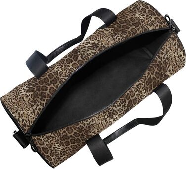 Спортивна сумка з леопардовим принтом, коричнева, з міцної тканини, дорожня сумка, для подорожей на вихідні, чоловіча та жіноча, для спорту та на нічліг