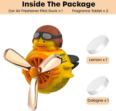 Автомобільний ароматизатор інтер'єру Cute Pilot Duck, вентиляційний отвір для ароматизації автомобіля, що обертається пропелер Авт