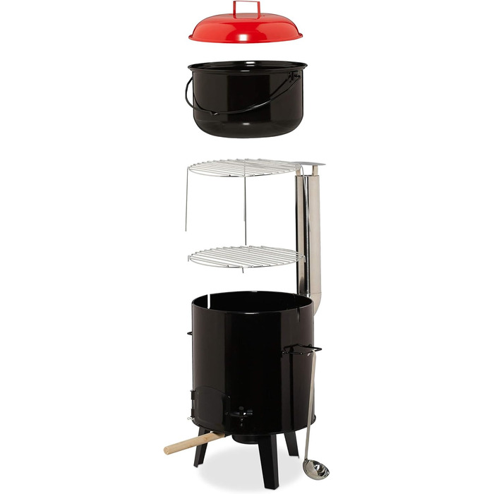 Казан для гуляшу, емальований, казан для гуляшу з кришкою, 14 літрів, з решіткою-гриль, для польової кухні на відкритому повітрі,