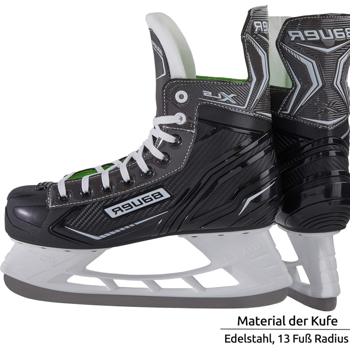 Ковзани Bauer X-LS унісекс для відпочинку на озерах та катання на ковзанах, ідеально підходять для початківців та кращі за орендовані ковзани, розмір 44,5, чорні