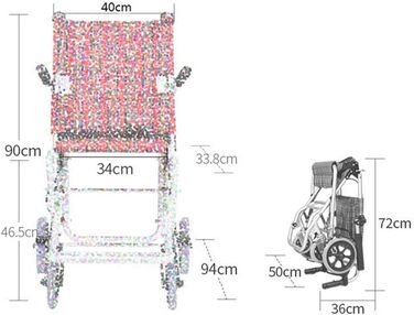 Інвалідне крісло, розбірне легке крісло з алюмінієвого сплаву, ультрапортативне інвалідне крісло, мініатюрне ручне гальмо, транскордонні подорожі для дітей та людей похилого віку, Easy Wa