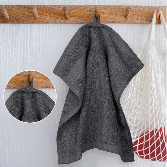 Рушники Utopia - упаковка з 12 мильних серветок з петельками для підвішування 30x30 см, виготовлені з 100 бавовняної м'якої та пог