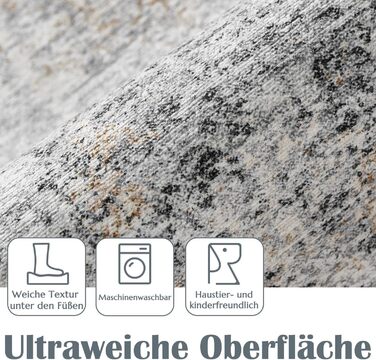 Килимок для дверей TOPICK, що миється, для приміщень і вулиці, сучасний абстрактний килим, тонкий антибактеріальний складний нековзний килимок для вхідних дверей, кухні, патіо, коридору, спальні, 90x150 см, сірий, абстрактний сірий, 90 x 150 см (прямокутн