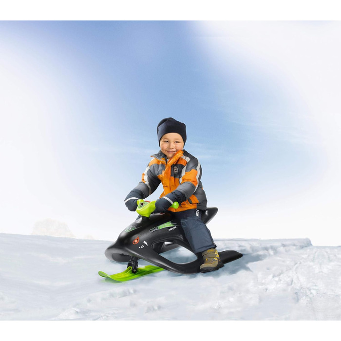 Санки BIG Bobby Sledge Wild Spider, кермові, з металевими полозами, чорні