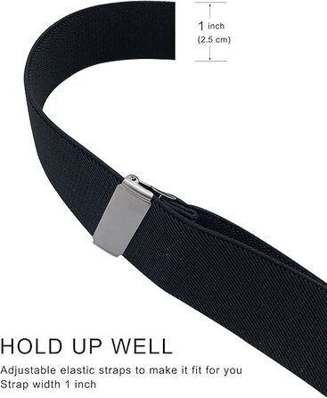 Підтяжки Ausukler Extra Strong 2,5 см з карабін-гачками чорний