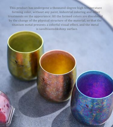 Безмежна подорож Титанова чашка Двошарова барвиста чашка Кемпінгова чашка для води Портативна дорожня кружка для чаю, вина, пива,