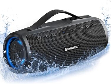 Колонка Tronsmart Mirtune S100 Bluetooth, водонепроникність IPX7, 5.3 Bluetooth, 20 годин автономної роботи Колонка для вечірок на відкритому повітрі, підходить для пляжу, надворі та інших сцен чорна