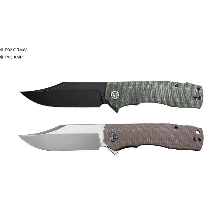 Складаний ніж PFP03 Victor, клинок зі сталі K110, лезо 3,58', рукоятка з мікарти, кишеньковий ніж EDC (хакі мікарта)