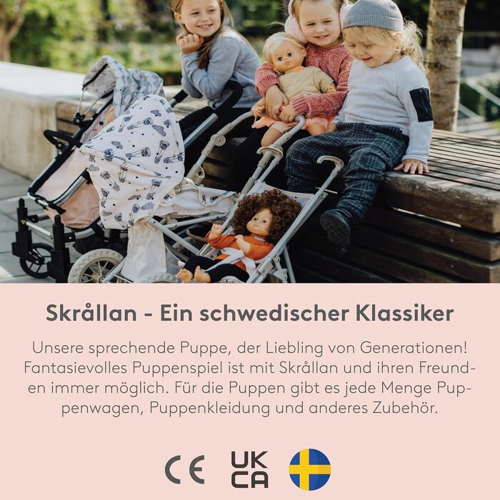 Коляска для ляльок від 3 років - 53 см велика складна коляска з ременем безпеки та чохлом, що миється - іграшкова коляска для ляль