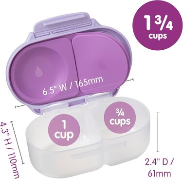 Міні-ланчбокс з 2 герметичними відділеннями Ідеально підходить для малюків, дитячих обідів та перекусів Поміщає ціле яблуко Без BPA