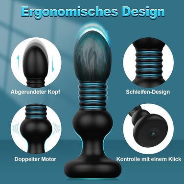 Анальний вібратор YICOCO для чоловіків, 5 режимів вібрації та 5 режимів поштовху, з пультом