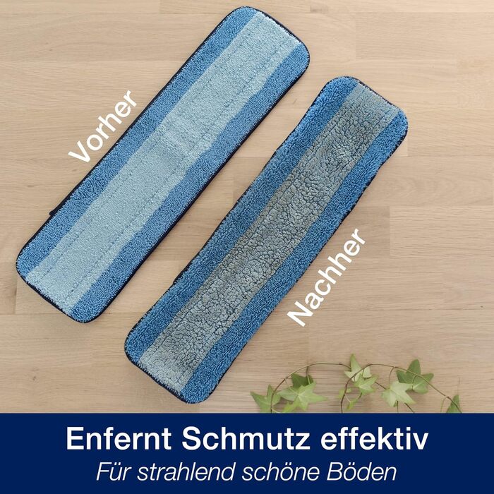 Набір чохлів для швабр Bona з 3 чохлами для швабр, ганчіркою для підлоги, мікрофібровою подушечкою для чищення з двозонним дизайно