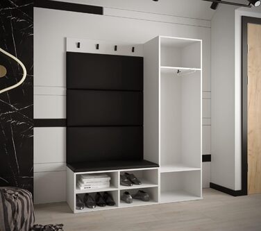 МЕБЛІ КРИСПІЛЬ Шафа для одягу MIRO Комплект 6 з м'якими панелями Сучасний дизайн (Маніла 16 (сірий), білий матовий чорний матовий)