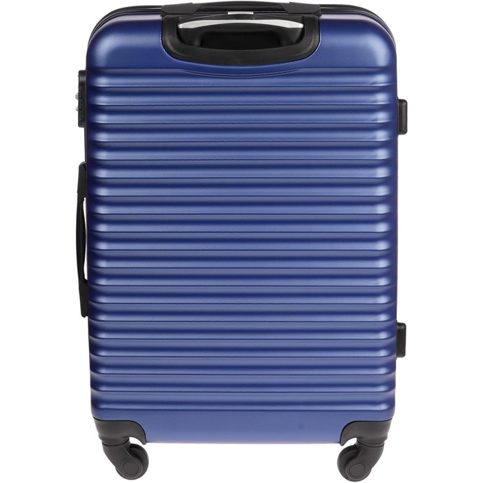 Валіза Christian Wippermann L 80L - Міцна валіза з твердою оболонкою з ABS-пластику, розмір L 44x66x28 см - Легка з замком - 4 колеса, поворот на 360 - Ідеально підходить для подорожей - Легка валіза на колесах середнього розміру, чорна, синя