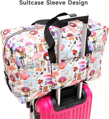 Велика складна дорожня сумка Arxus Носіть дорожню сумку поверх багажу на вихідних за допомогою плечового ременя. Дівчата малюють.