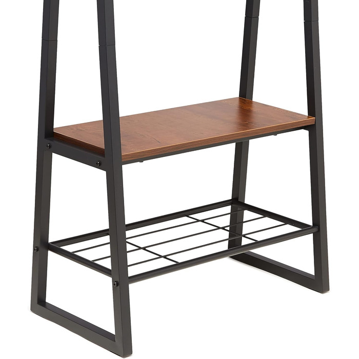 Шафа Storeo Basics з 9 гачками, лавкою для взуття та 2-рівневим місцем для зберігання, чорна, 65 см x 33 см x 170,1 см