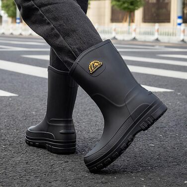 Чоловічі гумові чоботи, без гуми, заввишки до литки, ідеально підходять для сезону дощів, розмір 45/42,5 EU, чорні