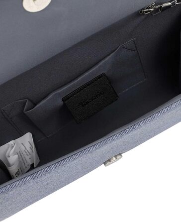 Клатч TAS Amalia Denim 33806, жіноча сумочка, однотонний синій колір, універсальний розмір