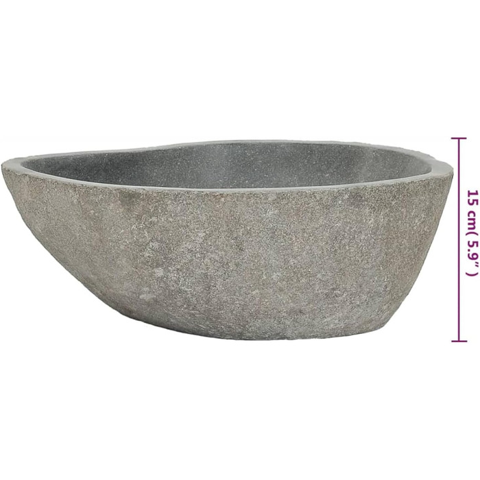 Умивальник Річковий камінь Овал 37–46 см — ручна робота з натурального каменю