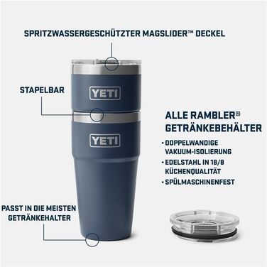 Стаканка YETI Rambler об&39ємом 591 мл (20 унцій) зі знімною кришкою MagSlider, термокружка з нержавіючої сталі, вакуумна ізоляція колір Firefly Yellow