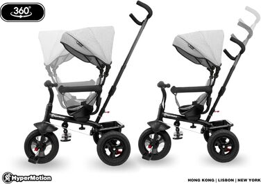 Дитячий триколісний велосипед HyperMotion від 1 року до 20 кг, дитячі велосипеди, 1-4 роки, дитячий велосипед з ручкою, триколісни