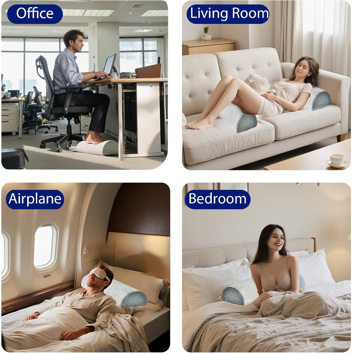 Подушка SOONHUA з піни з пам&39яттю форми, підставка для ніг, опора для ніг, поперекова подушка, валик для шиї для полегшення болю в спині для тих, хто спить на спині та на боці