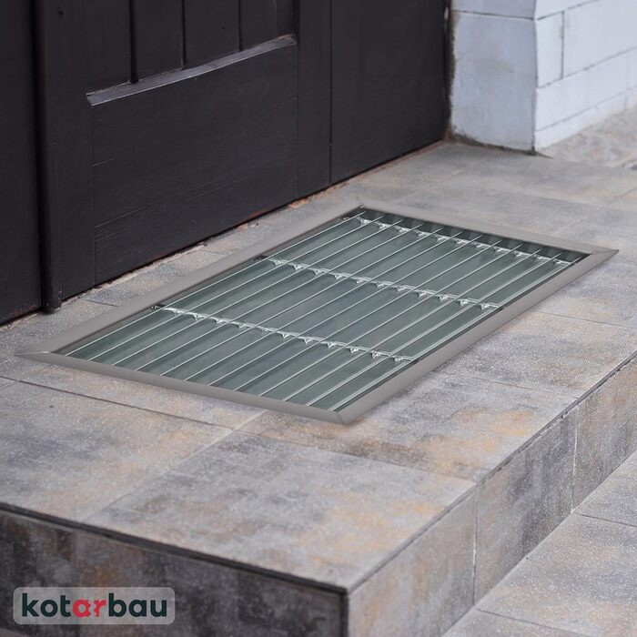 Килимок для вулиці KOTARBAU 60x40 см, Оцинкований метал, Вхідний килимок, Килимок для внутрішніх дверей, Вуличний килимок, Килимок для передніх дверей, Килимок для дверей, Килимок для бруду, Вулічний килимок для дверей, 60 x 40 см