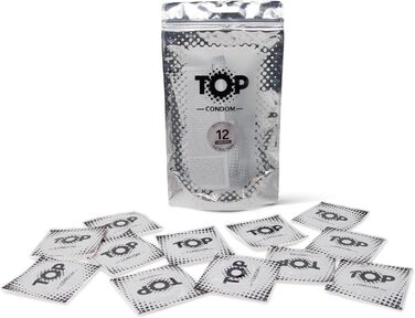 ТОП-презервативи, упаковка з 12 шт. , тонкі, натуральні та чутливі, виготовлені з латексу, з резервуаром, діаметр 53 мм, для чоловіків, надзвичайно тонкі