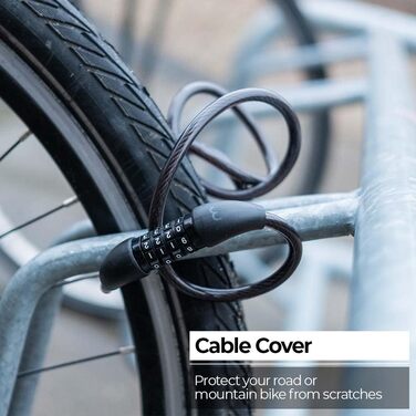 Велозамок кодовий BBB Cycling QuickCode для шосейних, гірських та міських велосипедів. Комбінація з 4 цифрами, сталевий трос 8мм x 120см, чорний.