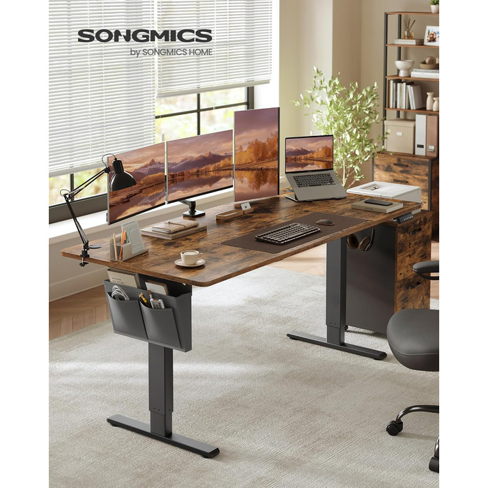 Регульований по висоті письмовий стіл SONGMICS, 180 x 80 см, вінтажний коричневий