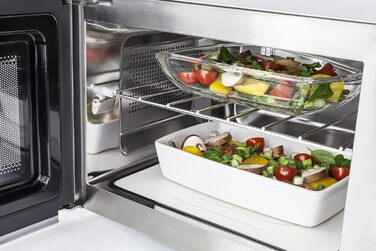 КАСО MG20 Керамічне меню 2-в-1 Мікрохвильова піч з грилем Керамічна основа та решітка для гриля на 2 рівні, гриль 900 Вт, 1000 Вт, 20 л, нержавіюча сталь, дзеркальна 20 літрів