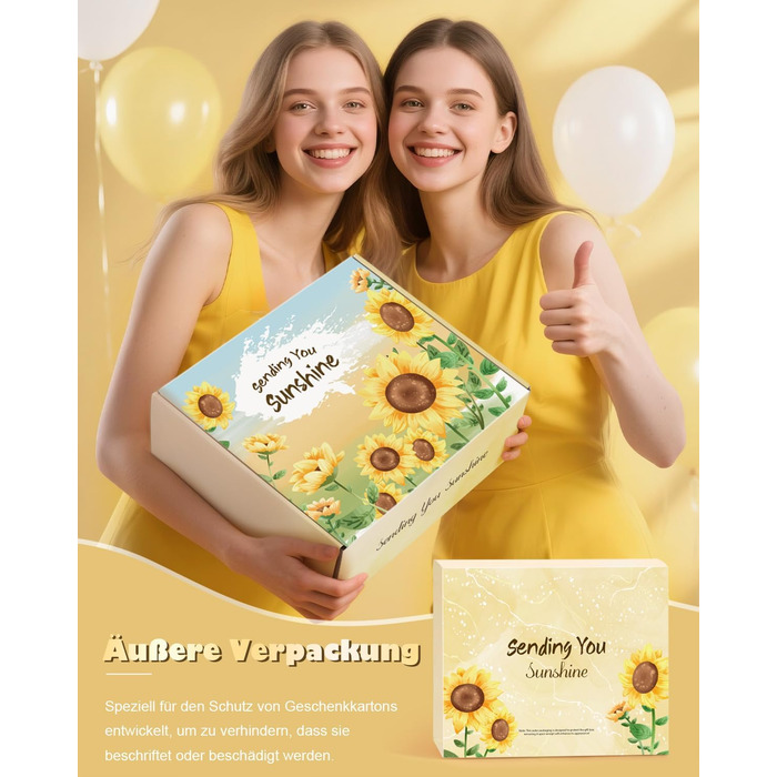 Подарунки LIVEHITOP для жінок, подарунок на день народження для жінок із соняшником, подарунковий набір із 10 предметів із фланелевою ковдрою для мами, сестри, дівчини, День святого Валентина, День матері, Різдво