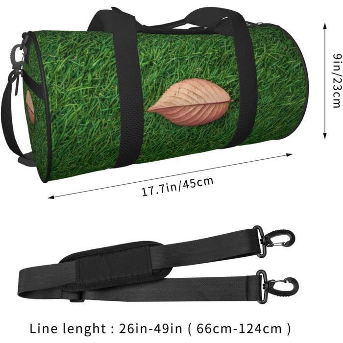 Спортивна сумка-мішок для подорожей з осіннім листям на зеленому тлі, чорна, універсальний розмір, дорожня сумка