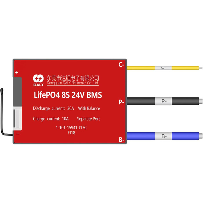 Окрема плата захисту друкованої плати з портом та балансувальний провід для акумуляторного блоку Lifepo4 та системи живлення електроенергії, 4 BMS 8S 24V 30A