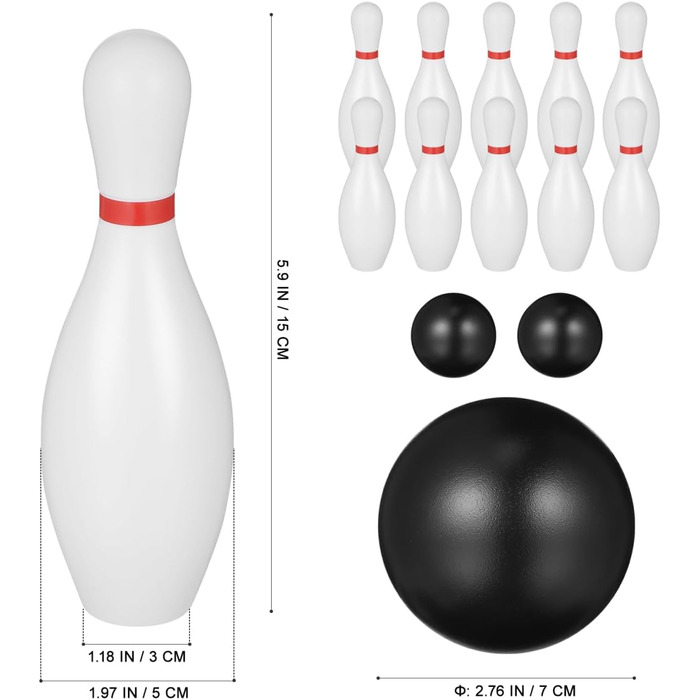 Набір для гри в боулінг для дітей, пластикові кеглі 15 см для використання в приміщенні та на вулиці, сприяє координації рук і очей та спортивним навичкам