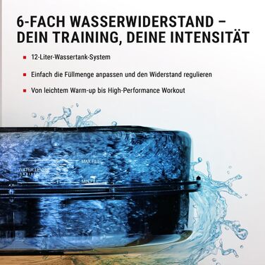 Водний гребний тренажер HAMMER AquaFold - складний гребний тренажер для домашнього використання, виготовлений з натурального дерева з колесами, гребний тренажер з Bluetooth, тренувальний комп&39ютер