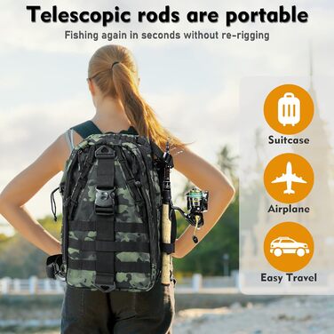 Портативні телескопічні спінінгові вудки EOW XPEDITE, карбонові бланки 24T та суцільний карбоновий наконечник, коркова ручка, туристичні, легкі та короткі складні вудки, червоні, 6 футів