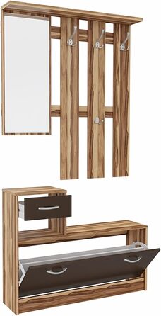 Шафа для одягу August Nuss - Шафа для одягу з дзеркальною тумбою для взуття та вішалкою для одягу Ширина 100 см, висота 72,6 см (н