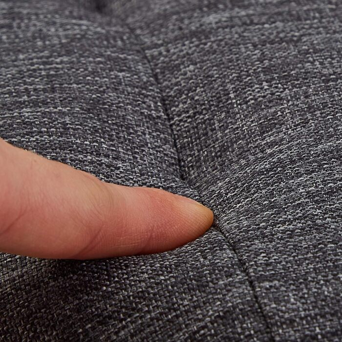 Пуф Relaxdays із місцем для зберігання, круглий м&39який табурет, для вітальні, імітація лляного матеріалу, В x Г 41 x 44 см, темно-сірий