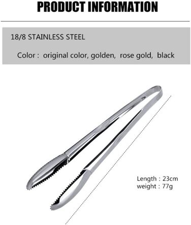 Щипці для льоду 9-дюймові щипці для льоду з нержавіючої сталі Відерце для льоду Цукрові закуски Кухонний бар Щипці для льоду Срібн