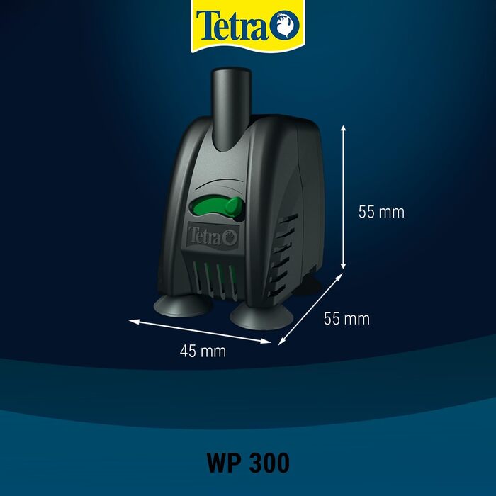 Водяний насос Tetra WP 300 для акваріумів - Потужний акваріумний насос з контролем потоку для оптимальної циркуляції води та очищення, 10-80 літрів