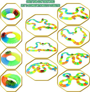 Іграшки від 3 років Автомобіль гоночний трек Машинка іграшка з 240 деталей світлого автомобіля гоночна траса 2 світяться машинки і