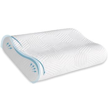 Подушка для шиї LAMB Pillow, ергономічна подушка для підтримки шиї з регульованою висотою з піни з ефектом пам&39яті з наволочкою, яку можна прати, 50x35 см, біла 1