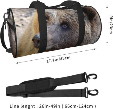 Спортивна сумка, дорожня сумка, з принтом ведмедя, сумка для подорожей на вихідні, чорна, універсальний розмір