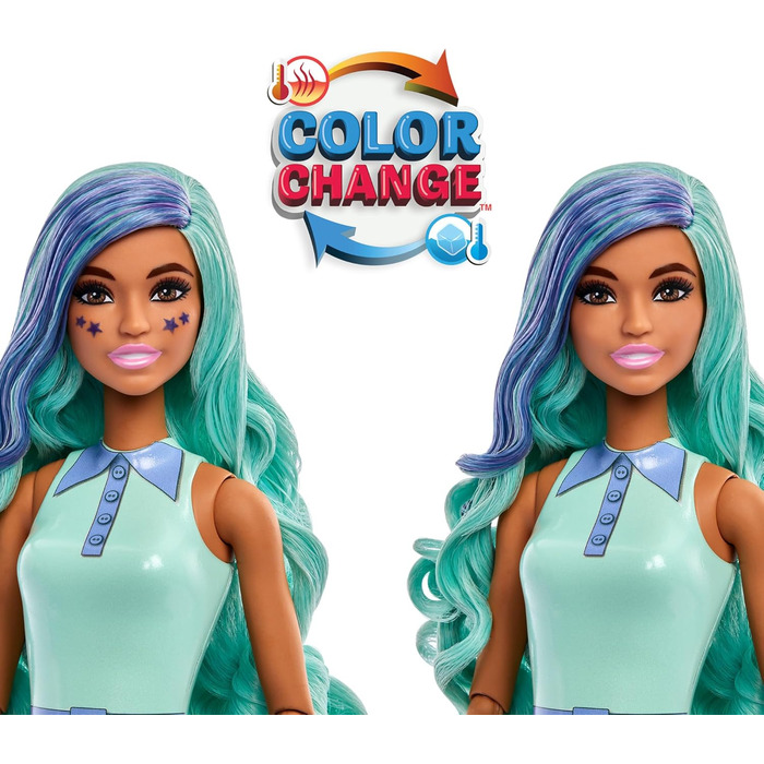 Лялька та аксесуари серії Barbie Pop Reveal Bubble Tea, лялька-модель із запашного зеленого чаю з домашнім улюбленцем, 8 сюрпризів