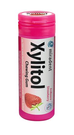 Жувальна гумка miradent Xylitol Dental Care полуниця– 12 шт.