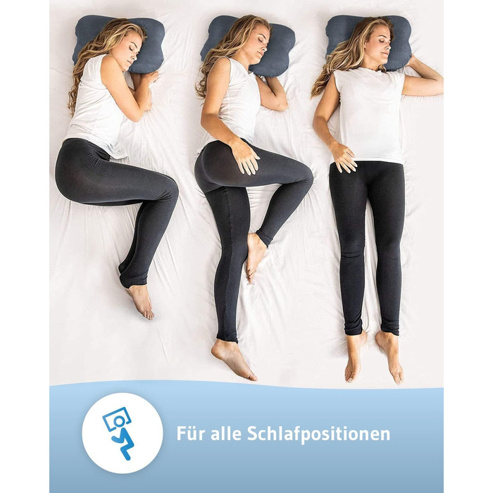 Подушка Third of Life Recovery Quickdry Side Sleeper Pillow подушка для шийного відділу хребта та шиї для сну на спині та боці, ергономічна піна з ефектом пам&39яті з бамбуковим активованим вугіллям, швидковисихаюча та терморегулююча, колір антрацит