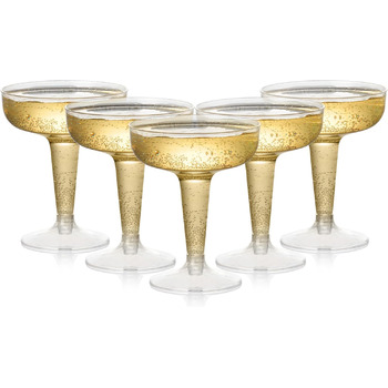 Преміум келихи купе з пластику (120мл) - багаторазові коктейльні келихи, келихи для шампанського, келихи для шампанського пластико