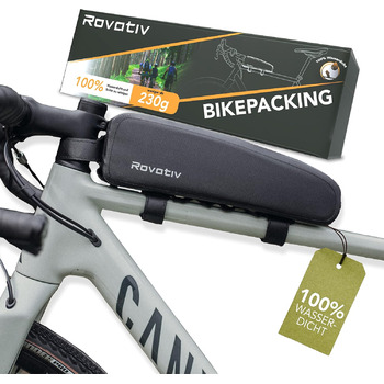 Сумка на верхню трубу велосипеда Rovativ Bikepacking 1,8 літра 100 водонепроникна - Сумка на верхню трубу - Надміцне кріплення - Нова блискавка - для гравійних велосипедів, шосейних велосипедів, гірських велосипедів Сумка на верхню трубу велосипеда Rovativ Bikepacking 1,8 літра 100 водонепроникна - Сумка на верхню трубу - Надміцне кріплення - Нова блискавка - для гравійних велосипедів, шосейних велосипедів, гірських велосипедів